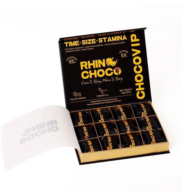 1-Rhino's Mens New Organic Natural Chocolate 12 pack box